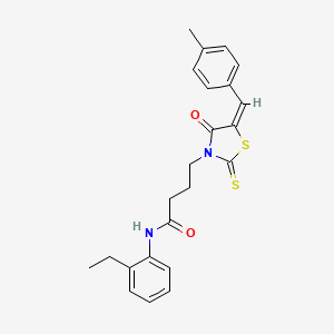 N-(2-ethylphenyl)-4-[5-(4-methylbenzylidene)-4-oxo-2-thioxo-1,3-thiazolidin-3-yl]butanamide