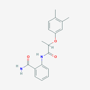 molecular formula C18H20N2O3 B4869386 2-{[2-(3,4-dimethylphenoxy)propanoyl]amino}benzamide 