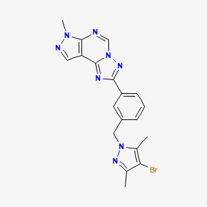 molecular formula C19H17BrN8 B4869387 2-{3-[(4-bromo-3,5-dimethyl-1H-pyrazol-1-yl)methyl]phenyl}-7-methyl-7H-pyrazolo[4,3-e][1,2,4]triazolo[1,5-c]pyrimidine 