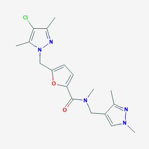 5-[(4-chloro-3,5-dimethyl-1H-pyrazol-1-yl)methyl]-N-[(1,3-dimethyl-1H-pyrazol-4-yl)methyl]-N-methyl-2-furamide