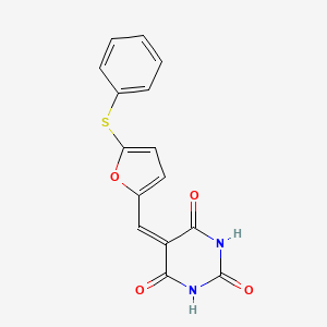 molecular formula C15H10N2O4S B4869408 5-{[5-(phenylthio)-2-furyl]methylene}-2,4,6(1H,3H,5H)-pyrimidinetrione 