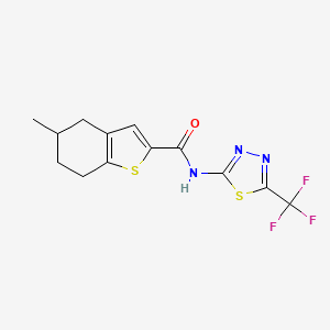 5-methyl-N-[5-(trifluoromethyl)-1,3,4-thiadiazol-2-yl]-4,5,6,7-tetrahydro-1-benzothiophene-2-carboxamide