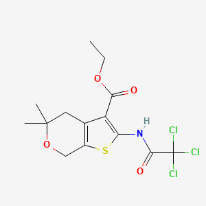 ethyl 5,5-dimethyl-2-[(trichloroacetyl)amino]-4,7-dihydro-5H-thieno[2,3-c]pyran-3-carboxylate