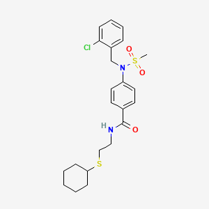 molecular formula C23H29ClN2O3S2 B4869453 4-[(2-chlorobenzyl)(methylsulfonyl)amino]-N-[2-(cyclohexylthio)ethyl]benzamide 