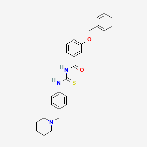 molecular formula C27H29N3O2S B4869535 3-(benzyloxy)-N-({[4-(1-piperidinylmethyl)phenyl]amino}carbonothioyl)benzamide 