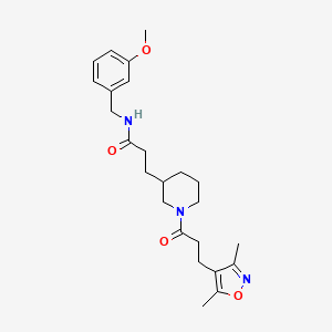 molecular formula C24H33N3O4 B4869546 3-{1-[3-(3,5-dimethyl-4-isoxazolyl)propanoyl]-3-piperidinyl}-N-(3-methoxybenzyl)propanamide 