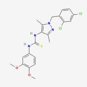 molecular formula C21H22Cl2N4O2S B4869559 N-[1-(2,4-dichlorobenzyl)-3,5-dimethyl-1H-pyrazol-4-yl]-N'-(3,4-dimethoxyphenyl)thiourea 