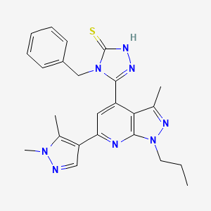 4-BENZYL-5-[6-(1,5-DIMETHYL-1H-PYRAZOL-4-YL)-3-METHYL-1-PROPYL-1H-PYRAZOLO[3,4-B]PYRIDIN-4-YL]-4H-1,2,4-TRIAZOL-3-YLHYDROSULFIDE