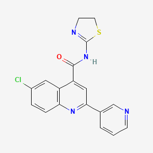 6-chloro-N-(4,5-dihydro-1,3-thiazol-2-yl)-2-(3-pyridinyl)-4-quinolinecarboxamide