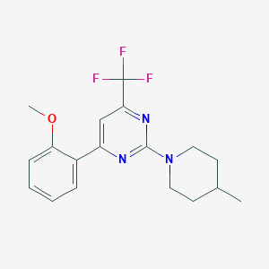 molecular formula C18H20F3N3O B4869589 4-(2-methoxyphenyl)-2-(4-methyl-1-piperidinyl)-6-(trifluoromethyl)pyrimidine 