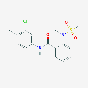 N-(3-chloro-4-methylphenyl)-2-[methyl(methylsulfonyl)amino]benzamide