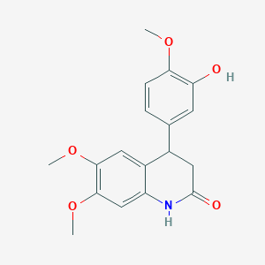 molecular formula C18H19NO5 B4869645 4-(3-hydroxy-4-methoxyphenyl)-6,7-dimethoxy-3,4-dihydroquinolin-2(1H)-one 