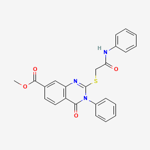 Methyl 4-oxo-2-{[2-oxo-2-(phenylamino)ethyl]sulfanyl}-3-phenyl-3,4-dihydroquinazoline-7-carboxylate