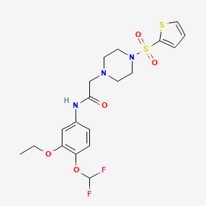 molecular formula C19H23F2N3O5S2 B4869651 N~1~-[4-(DIFLUOROMETHOXY)-3-ETHOXYPHENYL]-2-[4-(2-THIENYLSULFONYL)PIPERAZINO]ACETAMIDE 