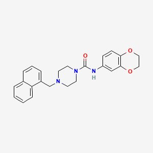 molecular formula C24H25N3O3 B4869659 N-(2,3-dihydro-1,4-benzodioxin-6-yl)-4-(1-naphthylmethyl)-1-piperazinecarboxamide 