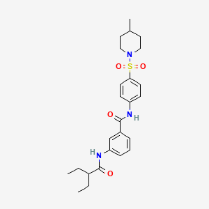 3-(2-ETHYLBUTANAMIDO)-N-{4-[(4-METHYLPIPERIDIN-1-YL)SULFONYL]PHENYL}BENZAMIDE