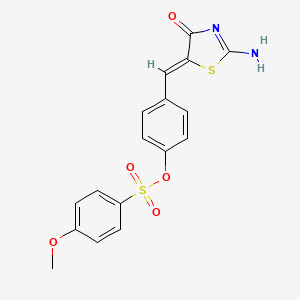 4-[(2-IMINO-4-OXO-1,3-THIAZOLAN-5-YLIDEN)METHYL]PHENYL 4-METHOXY-1-BENZENESULFONATE