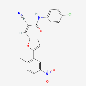 (2Z)-N-(4-chlorophenyl)-2-cyano-3-[5-(2-methyl-5-nitrophenyl)furan-2-yl]prop-2-enamide