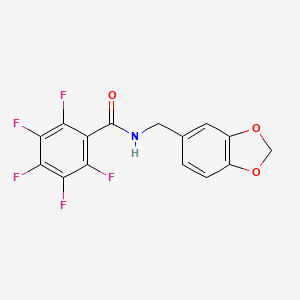 molecular formula C15H8F5NO3 B4869715 N-(1,3-benzodioxol-5-ylmethyl)-2,3,4,5,6-pentafluorobenzamide 