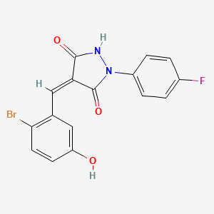 molecular formula C16H10BrFN2O3 B4869720 4-(2-bromo-5-hydroxybenzylidene)-1-(4-fluorophenyl)-3,5-pyrazolidinedione 