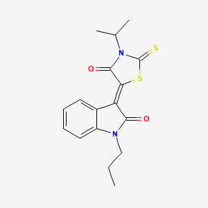 (3Z)-3-(3-isopropyl-4-oxo-2-thioxo-1,3-thiazolidin-5-ylidene)-1-propyl-1,3-dihydro-2H-indol-2-one