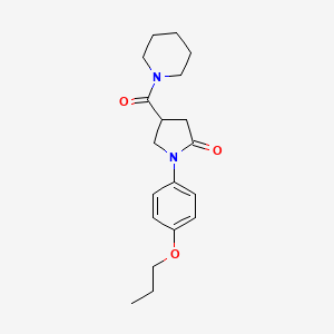 molecular formula C19H26N2O3 B4869750 4-(Piperidine-1-carbonyl)-1-(4-propoxyphenyl)pyrrolidin-2-one 