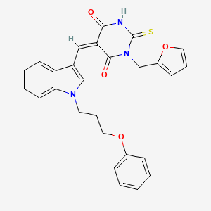 molecular formula C27H23N3O4S B4869764 (5Z)-1-(furan-2-ylmethyl)-5-[[1-(3-phenoxypropyl)indol-3-yl]methylidene]-2-sulfanylidene-1,3-diazinane-4,6-dione 