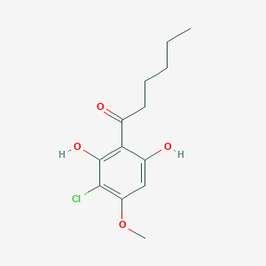 molecular formula C13H17ClO4 B048698 1-(3-Chloro-2,6-dihydroxy-4-methoxyphenyl)-1-hexanone CAS No. 113411-17-9