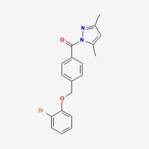 {4-[(2-bromophenoxy)methyl]phenyl}(3,5-dimethyl-1H-pyrazol-1-yl)methanone