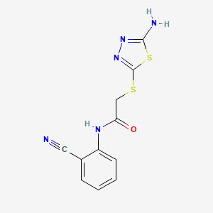 2-[(5-amino-1,3,4-thiadiazol-2-yl)sulfanyl]-N-(2-cyanophenyl)acetamide