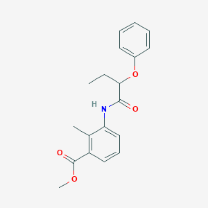 molecular formula C19H21NO4 B4869855 methyl 2-methyl-3-[(2-phenoxybutanoyl)amino]benzoate 