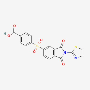 molecular formula C18H10N2O6S2 B4869897 4-[1,3-dioxo-2-(1,3-thiazol-2-yl)isoindol-5-yl]sulfonylbenzoic acid 