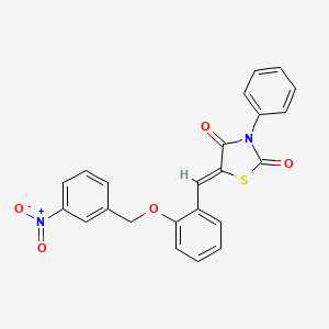 molecular formula C23H16N2O5S B4869910 5-{2-[(3-nitrobenzyl)oxy]benzylidene}-3-phenyl-1,3-thiazolidine-2,4-dione 