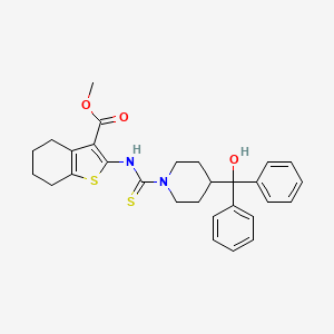 molecular formula C29H32N2O3S2 B4869920 methyl 2-[({4-[hydroxy(diphenyl)methyl]-1-piperidinyl}carbonothioyl)amino]-4,5,6,7-tetrahydro-1-benzothiophene-3-carboxylate 