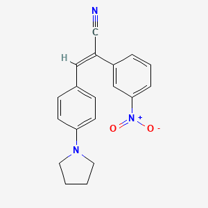 molecular formula C19H17N3O2 B4869943 (E)-2-(3-nitrophenyl)-3-(4-pyrrolidin-1-ylphenyl)prop-2-enenitrile 