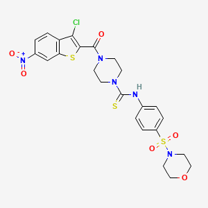 4-[(3-chloro-6-nitro-1-benzothien-2-yl)carbonyl]-N-[4-(4-morpholinylsulfonyl)phenyl]-1-piperazinecarbothioamide