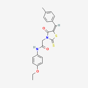 N-(4-ethoxyphenyl)-2-[(5E)-5-[(4-methylphenyl)methylidene]-4-oxo-2-sulfanylidene-1,3-thiazolidin-3-yl]acetamide