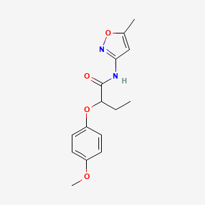 molecular formula C15H18N2O4 B4870003 2-(4-methoxyphenoxy)-N-(5-methyl-1,2-oxazol-3-yl)butanamide 