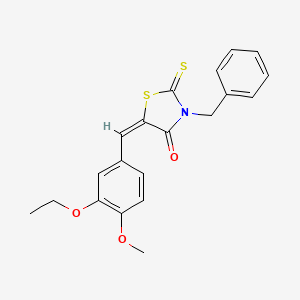 molecular formula C20H19NO3S2 B4870020 3-benzyl-5-(3-ethoxy-4-methoxybenzylidene)-2-thioxo-1,3-thiazolidin-4-one 