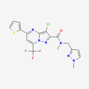 3-chloro-N-methyl-N-[(1-methyl-1H-pyrazol-3-yl)methyl]-5-(2-thienyl)-7-(trifluoromethyl)pyrazolo[1,5-a]pyrimidine-2-carboxamide