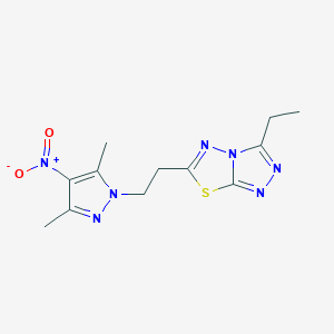 6-[2-(3,5-dimethyl-4-nitro-1H-pyrazol-1-yl)ethyl]-3-ethyl[1,2,4]triazolo[3,4-b][1,3,4]thiadiazole