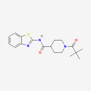 molecular formula C18H23N3O2S B4870102 N-(1,3-benzothiazol-2-yl)-1-(2,2-dimethylpropanoyl)piperidine-4-carboxamide 