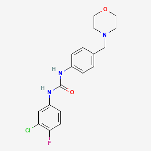 molecular formula C18H19ClFN3O2 B4870124 N-(3-CHLORO-4-FLUOROPHENYL)-N'-[4-(MORPHOLINOMETHYL)PHENYL]UREA 