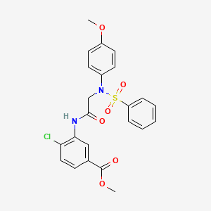 molecular formula C23H21ClN2O6S B4870146 methyl 4-chloro-3-{[N-(4-methoxyphenyl)-N-(phenylsulfonyl)glycyl]amino}benzoate 