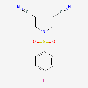 molecular formula C12H12FN3O2S B4870158 N,N-bis(2-cyanoethyl)-4-fluorobenzenesulfonamide 