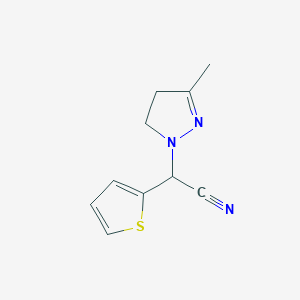 molecular formula C10H11N3S B4870185 (3-METHYL-4,5-DIHYDRO-1H-PYRAZOL-1-YL)(2-THIENYL)METHYL CYANIDE 