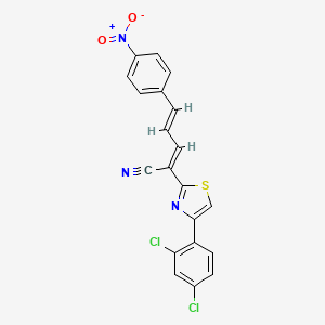 (2E,4E)-2-[4-(2,4-dichlorophenyl)-1,3-thiazol-2-yl]-5-(4-nitrophenyl)penta-2,4-dienenitrile