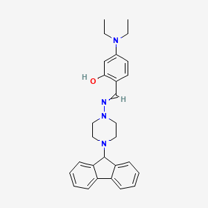 5-(diethylamino)-2-({[4-(9H-fluoren-9-yl)-1-piperazinyl]imino}methyl)phenol