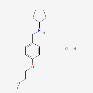 molecular formula C14H22ClNO2 B4870243 2-{4-[(cyclopentylamino)methyl]phenoxy}ethanol hydrochloride 