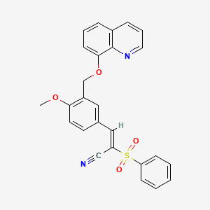 3-{4-methoxy-3-[(8-quinolinyloxy)methyl]phenyl}-2-(phenylsulfonyl)acrylonitrile